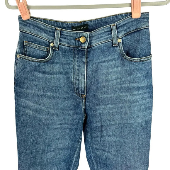 Etro Size 28 Crop Flare Embellished Beaded Fringe Jeans - Picture 5 of 15